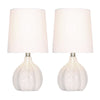 Sagebrook Home Set of 2 Ceramic 18`` Gourd Table Lamps, Ivory