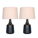 Sagebrook Home Set of 2 Ceramic 22`` Table Lamps, Black