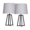 Sagebrook Home Set of 2 21`` Metal Table Lamps, Black