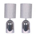 Sagebrook Home Set of 2 21`` Glass Dome Table Lamps, Silver