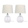 Sagebrook Home 50661 17" Glass Table Lamps, Clear, Set of 2