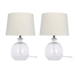Sagebrook Home 50661 17" Glass Table Lamps, Clear, Set of 2