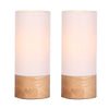 Sagebrook Home 50663 11" Wood Canister Table Lamps, Brown, Set of 2