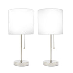 Sagebrook Home Set of 2 17`` Metal Cafe Table Lamps, Silver