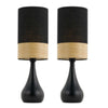 Sagebrook Home Set of 2 18 Metal Tear Drop Table Lamps, Black