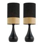 Sagebrook Home Set of 2 18 Metal Tear Drop Table Lamps, Black