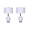 Sagebrook Home 50670 27.5" Ceramic Table Lamps, White, Set of 2