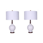 Sagebrook Home 50670 27.5" Ceramic Table Lamps, White, Set of 2
