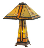 Meyda Lighting 50805 25"H Sierra Prairie Mission Lighted Base Table Lamp