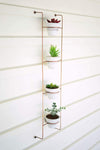 Kalalou H3987 Tall Copper Finish Wire Wall Rack with 4 Clay Pots