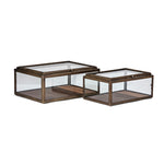 IMAX Worldwide Home Winthorp Glass and Wood Boxes - Set of 2
