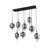 Sagebrook Home Metal 47`` Pendant Lamp With 8 Light, Smoke  Glass