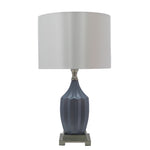 Sagebrook Home 51161 23" Glass Faceted Table Lamp, Blue Frost