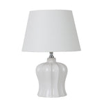 Sagebrook Home Ceramic 24.5`` Pleated Urn Table Lamp, White
