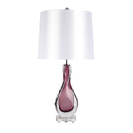 Sagebrook Home 51177 29" Art Glass Double Tear Drop Table  Lamp, Burgundy