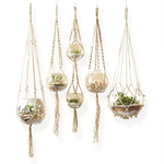 Two's Company 51218 Set of 5 Macrame Plant Hangers Candle Holders