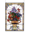 Meyda Lighting 51721 24"W X 36"H Floral Arrangement Stained Glass Window Panel