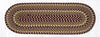 Earth Rugs C-341 Burgundy/Gray/Mustard Oval Table Runner 13``x36``