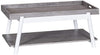 Benzara Modern Style Wooden Coffee Table with Tray Like Top, White and Gray
