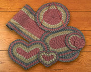 Earth Rugs C-238 Burg/Olive/Charcoal Round Trivet 8``x8``