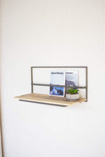 Kalalou CQ7432 Recycled Wood And Metal Shelf With Magazine Rack