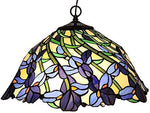 Chloe Lighting CH19052BF19-DH2 Natalie Tiffany-Style 2 Light Iris Hanging Pendant Lamp 19`` Shade