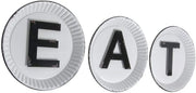 Kalalou CHYK1027 White And Black Tin ``EAT`` Sign
