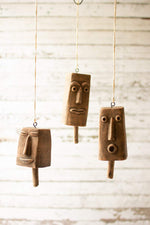 Kalalou H3658 Clay and Wire Bell Wall Hanging