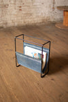 Kalalou NKHU1016 Velvet And Iron Magazine Rack- Steel Blue