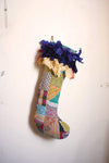 Kalalou NRV2087 Shaggy Top Kantha Christmas Stocking