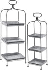 Kalalou CLL2227 Tall Metal Display Stands with Galvanized Trays Set of 2