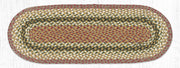 Earth Rugs C-24 Olive/Burgundy/Gray Jute Table Runner 13``x36``