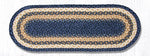 Earth Rugs C-79 Lt. Blue/Dk. Blue/Mustard Jute Table Runner 13``x36``