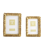 Two's Company 52265 Set of 2 Gold Ruffles Photo Frames Incl 2 Sizes