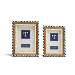 Two's Company 52491 Set of 2 Blue and White Photo Frames Incl 2 Sizes