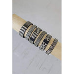 Kalalou CLLF1001 Braided Black & White Cana Flecha Wrap Around Cuffs