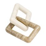 Sagebrook Home 17969 Marble, 10" 2 Square Links, White/Onyx