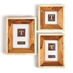 Two's Company 52672 Set of 3 Wood and Bone Photo Frames Incl 3 Sizes