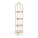 Two's Company 52908 Golden Etagere with 4 Mirror Glass Shelves