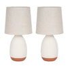 Sagebrook Home 51208 Set of 2 Ceramic 19" Table Lamp, White/Terracotta