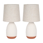 Sagebrook Home 51208 Set of 2 Ceramic 19" Table Lamp, White/Terracotta