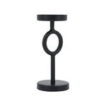 Sagebrook Home 17031-03 Metal, 8" Ring Candle Holder, Black