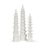 Two's Company 53017 Set of 3 White Classic Design Pagodas Sculpture