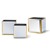 Two's Company 53026 Set of 3 Beveled Edge And Golden Metal Frame Mirror Box