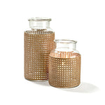 Two's Company 53077 Set of 2 Handcrafted Cane Webbing Jars