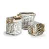 Two's Company 53115 Perivilos Set of 3 Hand-Crafted Jute Rope Handles Baskets