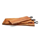 Two's Company 53220 Set of 3 Serving Boards with Iron Handle