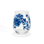 Two's Company 53430 Set of 4 Chinoserie Hand-Painted Stemless Wine Glass