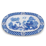 Two's Company 53526 Blue and White Durable Willow Serving Platter