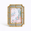 Two's Company 53531 Golden Bamboo Fretwork 5"x7" Photo Frame w/ Mirrored Border